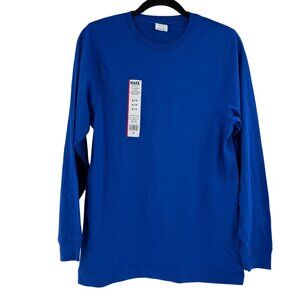 Long Sleeve Blue T-Shirt S Make Market Cotton Adult